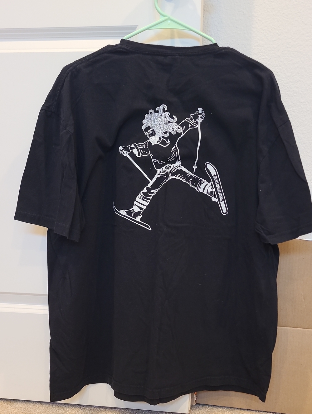 Skiing Fricks/F*cks Black and White Short-Sleeve Tees with Skiing Graphics